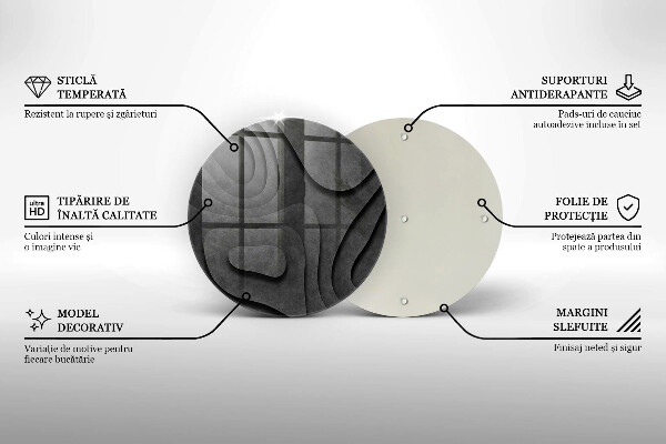 Üveg vágódeszka 3D kő formák