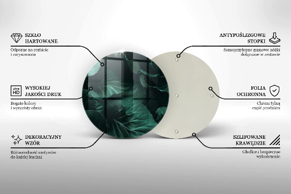 Üveg vágódeszka Vad sötét levelek