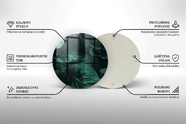 Üveg vágódeszka Vad sötét levelek