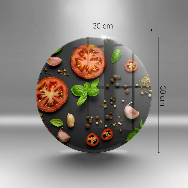 Üveg vágódeszka Paradicsom és fűszerek