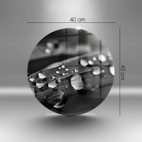 Üveg vágódeszka Harmatcseppek a leveleken