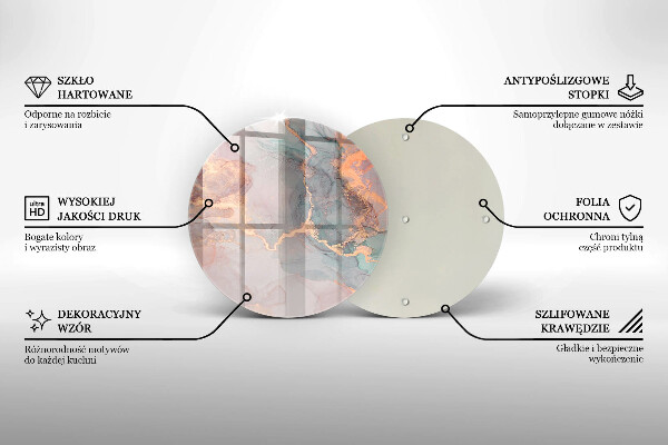 Üveg vágódeszka Márvány arannyal