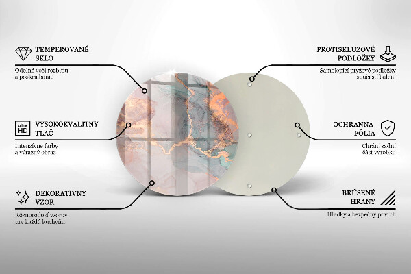 Üveg vágódeszka Márvány arannyal