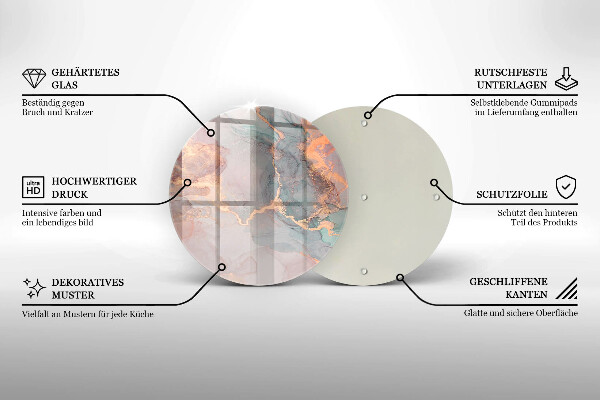 Üveg vágódeszka Márvány arannyal