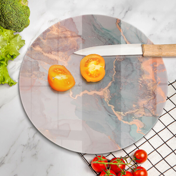 Üveg vágódeszka Márvány arannyal