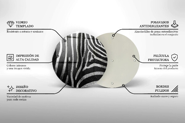 Üveg vágódeszka Zebra csíkok