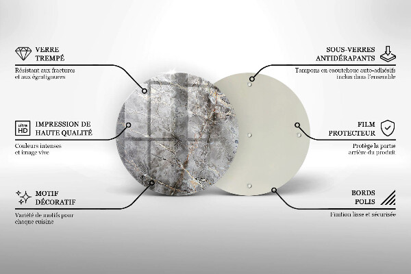 Üveg vágódeszka Kő textúra