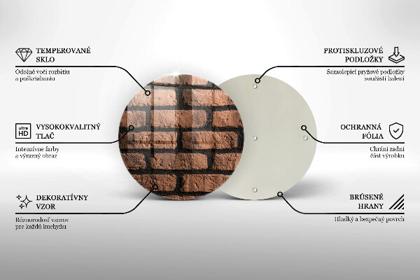 Üveg vágódeszka Tégla fal