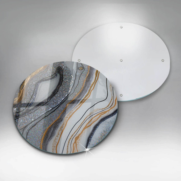 Üveg vágódeszka szikla arannyal