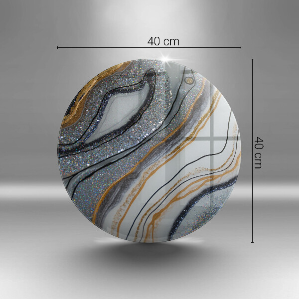 Üveg vágódeszka szikla arannyal