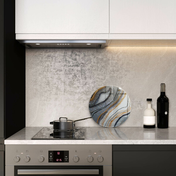 Üveg vágódeszka szikla arannyal