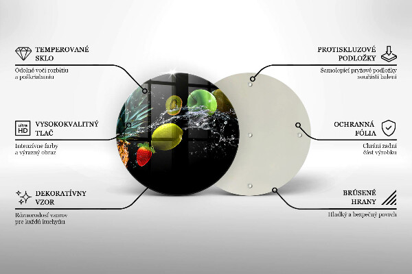 Üveg vágódeszka Gyümölcsök vízben