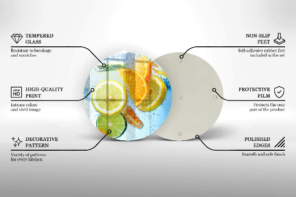 Üveg vágódeszka Zamatos citrusvíz