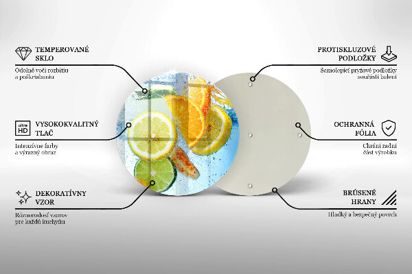 Üveg vágódeszka Zamatos citrusvíz