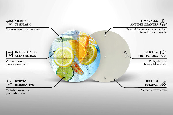 Üveg vágódeszka Zamatos citrusvíz