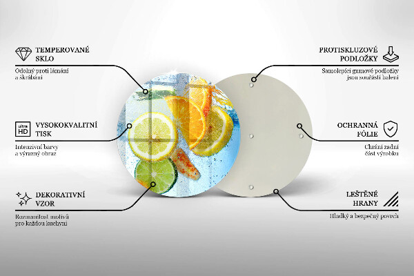 Üveg vágódeszka Zamatos citrusvíz