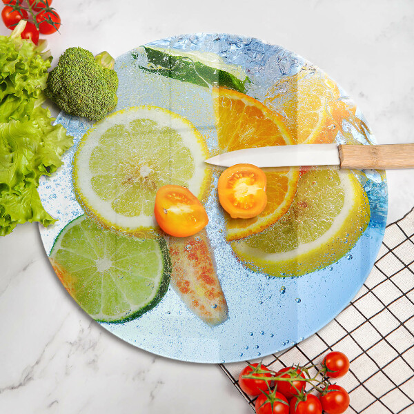 Üveg vágódeszka Zamatos citrusvíz