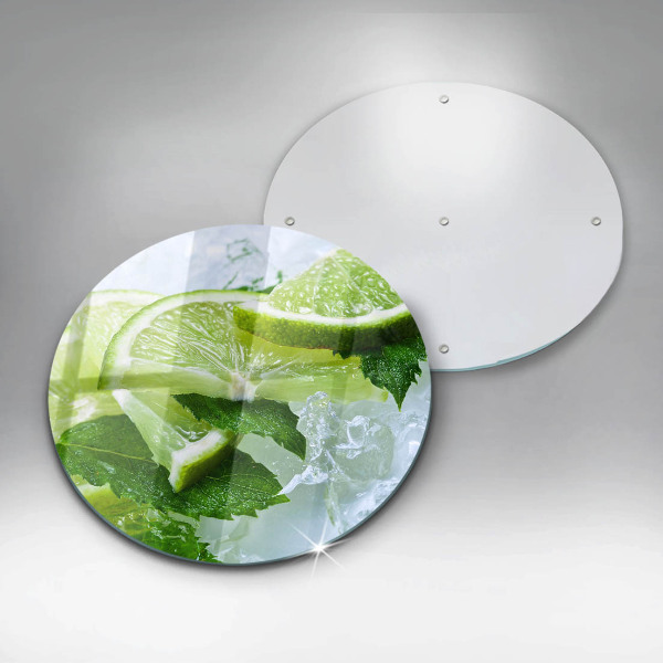 Üveg vágódeszka Lime menta és jég