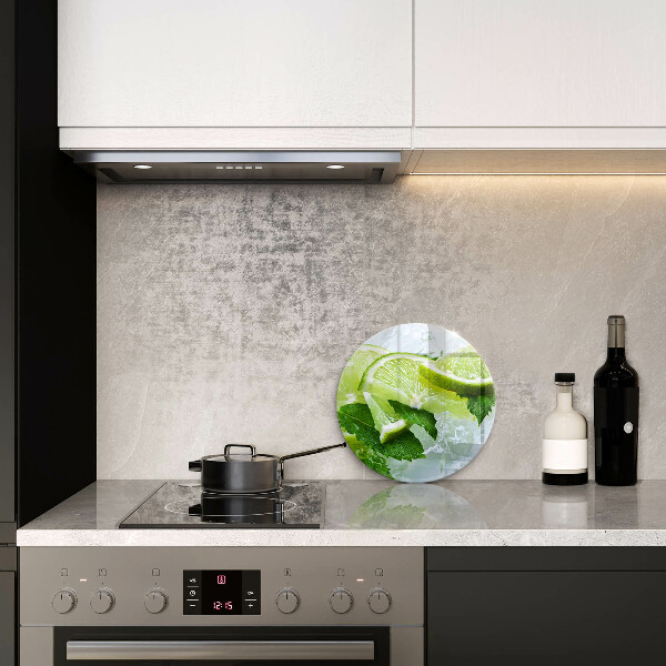 Üveg vágódeszka Lime menta és jég