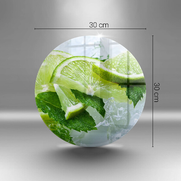 Üveg vágódeszka Lime menta és jég