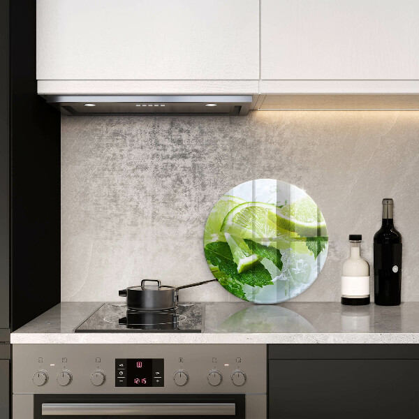 Üveg vágódeszka Lime menta és jég