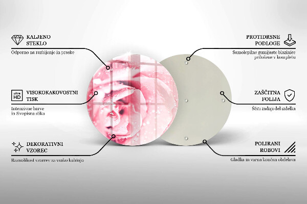 Üveg vágódeszka Harmatcseppek és rózsavirág