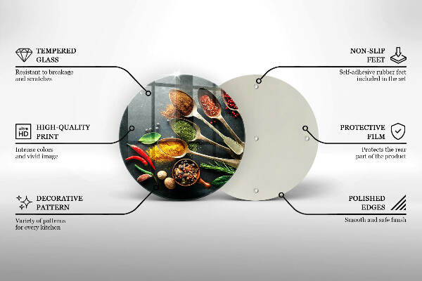 Üveg vágódeszka Konyhai kanál fűszerek