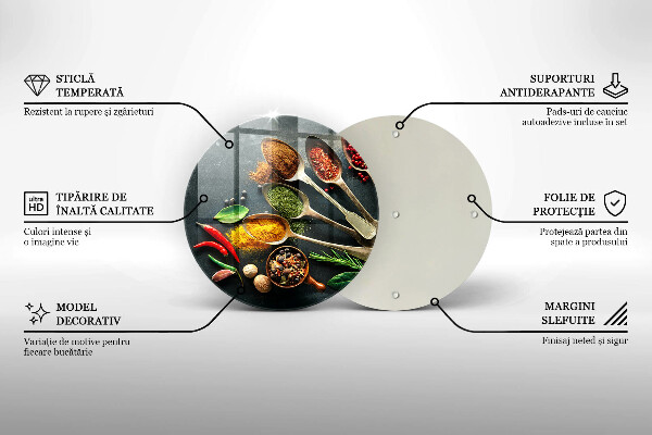 Üveg vágódeszka Konyhai kanál fűszerek