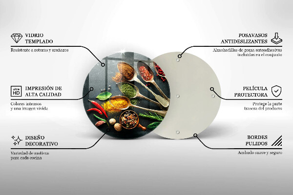 Üveg vágódeszka Konyhai kanál fűszerek