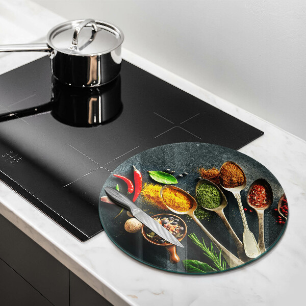 Üveg vágódeszka Konyhai kanál fűszerek