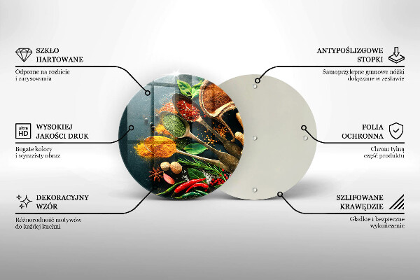 Üveg vágódeszka Konyhai fűszerek kanál