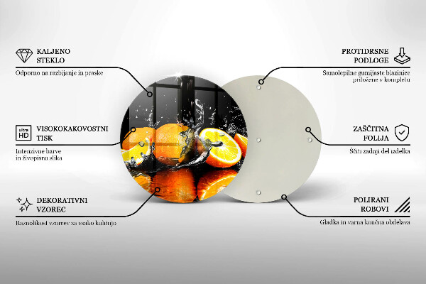 Üveg vágódeszka Lédús narancssárga gyümölcs