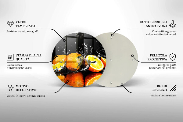 Üveg vágódeszka Lédús narancssárga gyümölcs