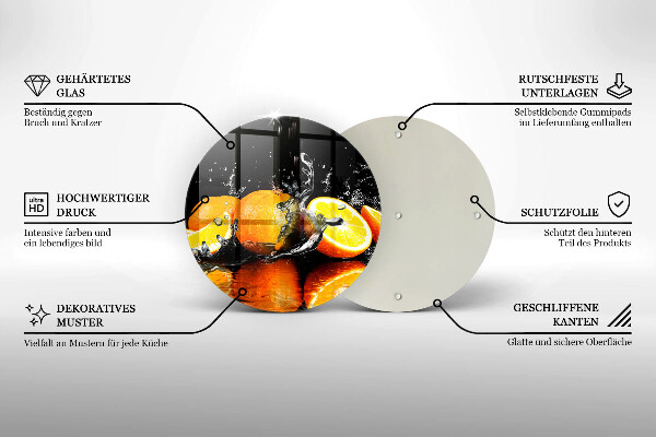 Üveg vágódeszka Lédús narancssárga gyümölcs