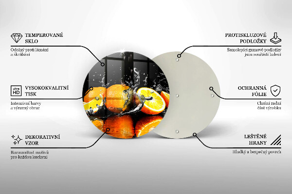 Üveg vágódeszka Lédús narancssárga gyümölcs