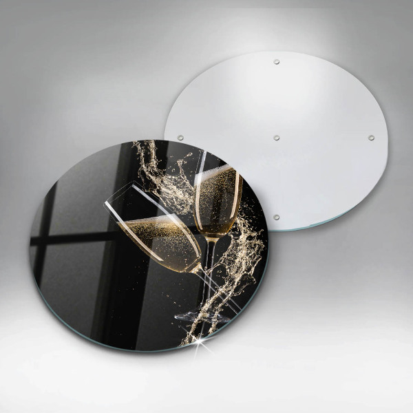 Üveg vágódeszka Pohár pezsgő