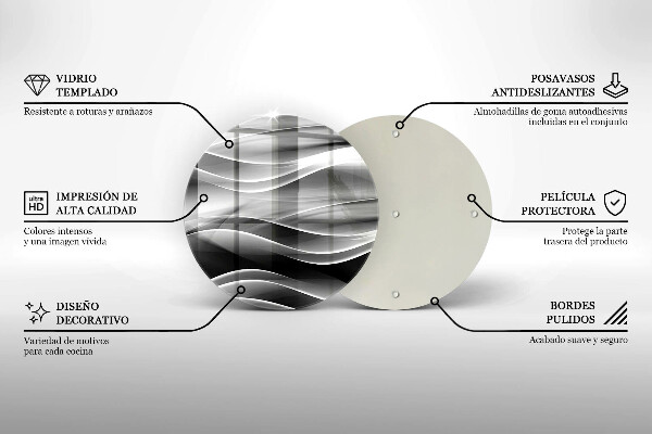 Üveg vágódeszka Absztrakciós finom vonalak