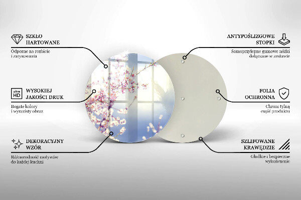 Üveg vágódeszka Virágzó fa