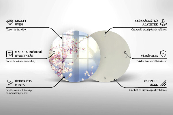 Üveg vágódeszka Virágzó fa
