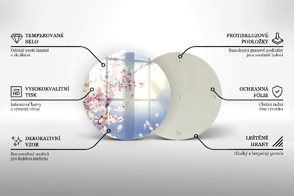 Üveg vágódeszka Virágzó fa