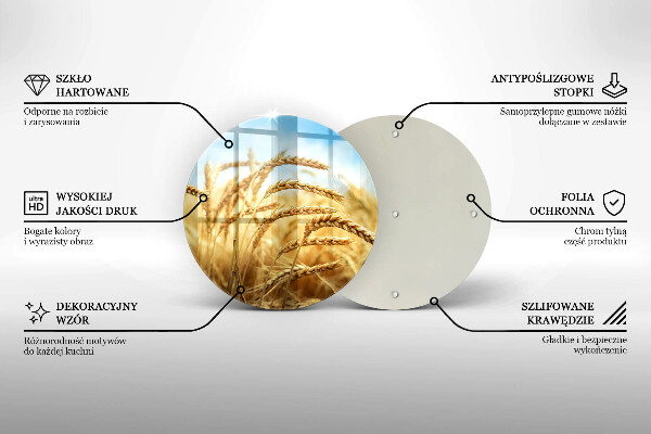 Üveg vágódeszka Kalász gabonafélék a területen