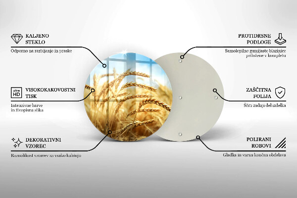 Üveg vágódeszka Kalász gabonafélék a területen