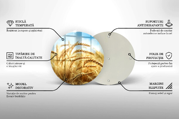 Üveg vágódeszka Kalász gabonafélék a területen