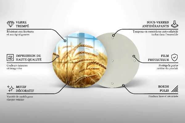 Üveg vágódeszka Kalász gabonafélék a területen