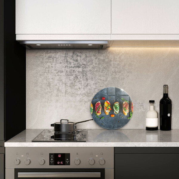 Üveg vágódeszka Színes szendvicsek