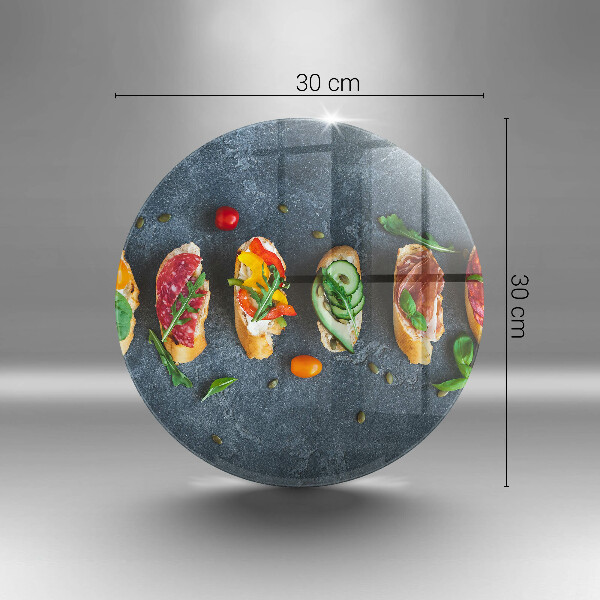 Üveg vágódeszka Színes szendvicsek