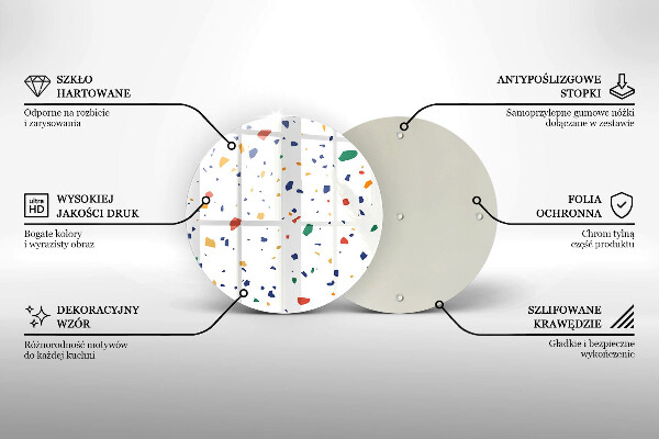 Üveg vágódeszka Színes kőedény