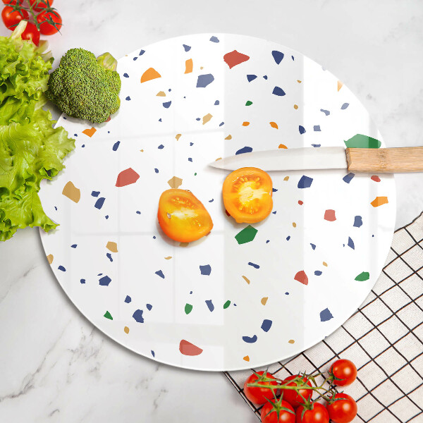 Üveg vágódeszka Színes kőedény