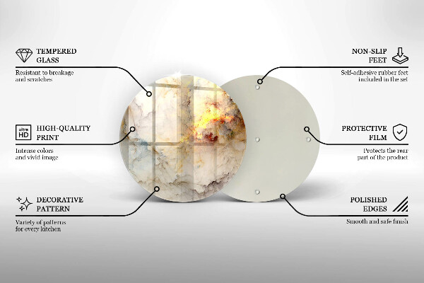 Üveg vágódeszka Márvány textúra arannyal