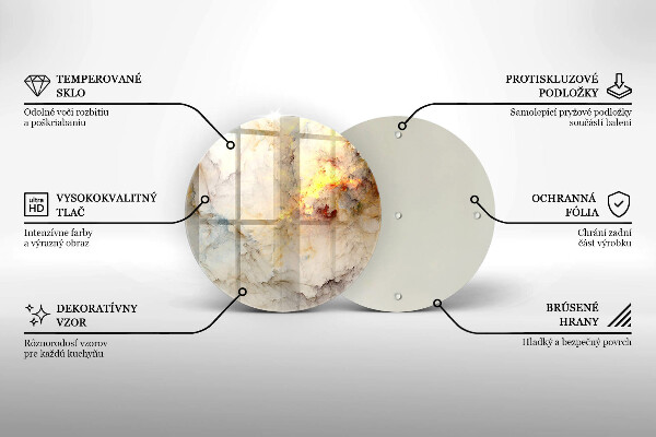 Üveg vágódeszka Márvány textúra arannyal
